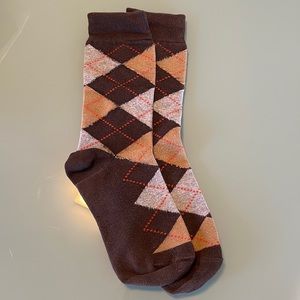 Brown and Tan Argyle Socks
